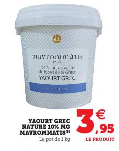 yaourt grec nature 10% mg mavrommatis