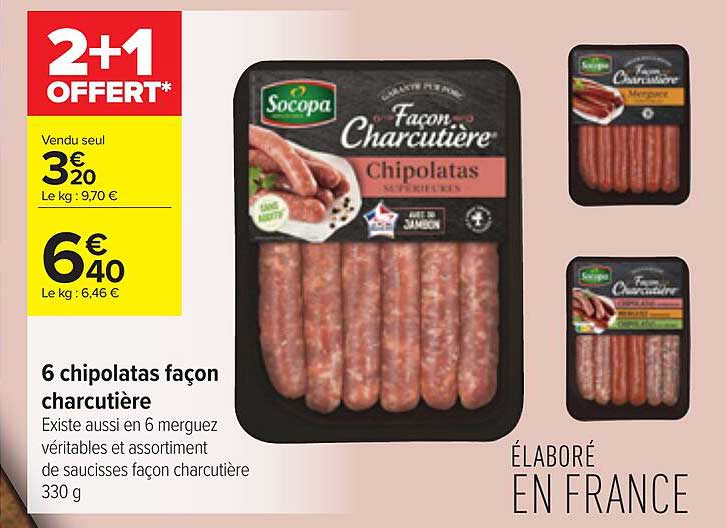 6 chipolatas façon charcutière