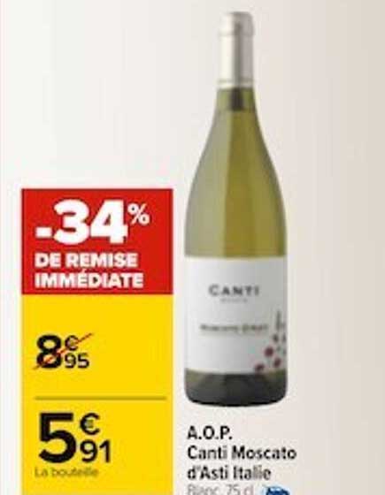 a.o.p. canti moscato d'asti italie