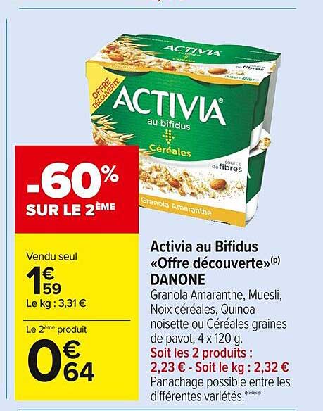 Activia Au Bifidus «offre Découverte Danone »