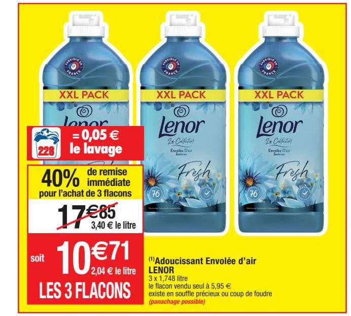 adoucissant envolée d'air lenor