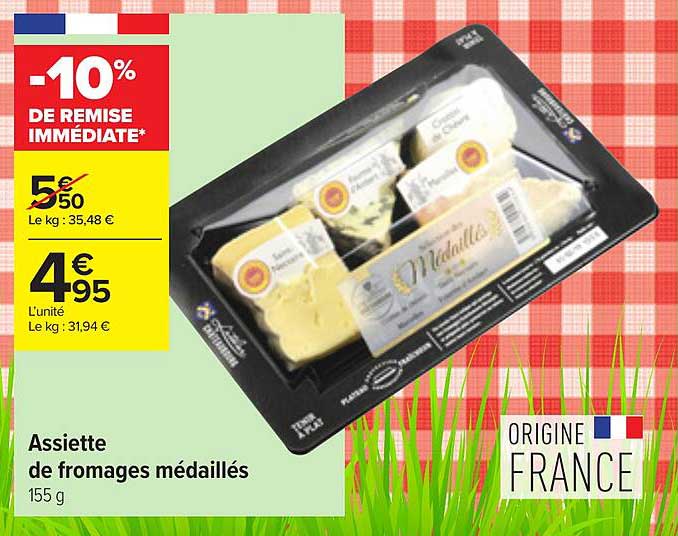 assiette de fromages médaillés