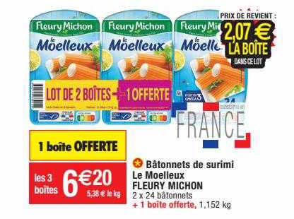 bâtonnets de surimi le moelleux fleury michon