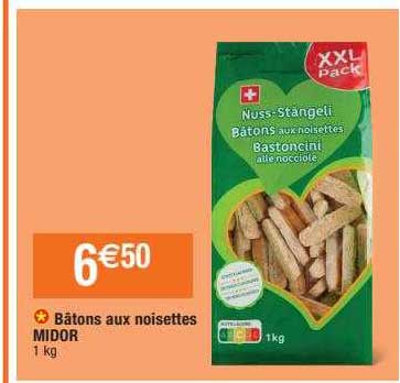 Bâtons Aux Noisettes Midor