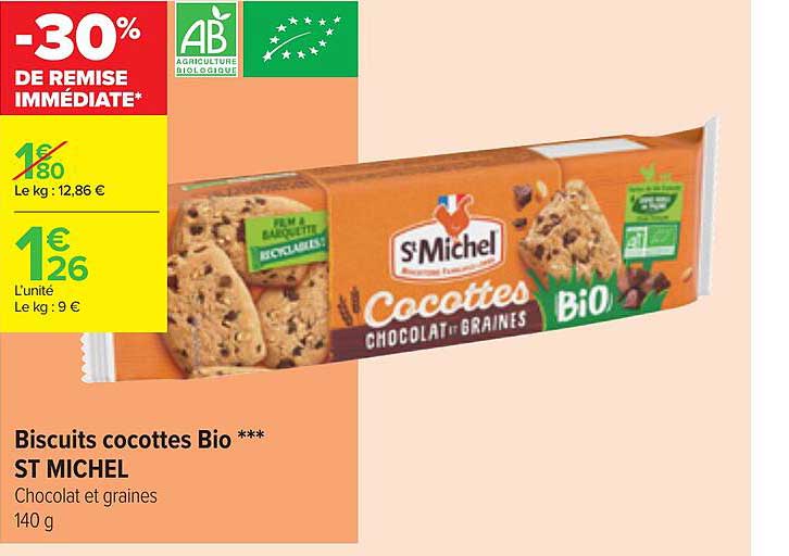 biscuits cocottes bio st michel