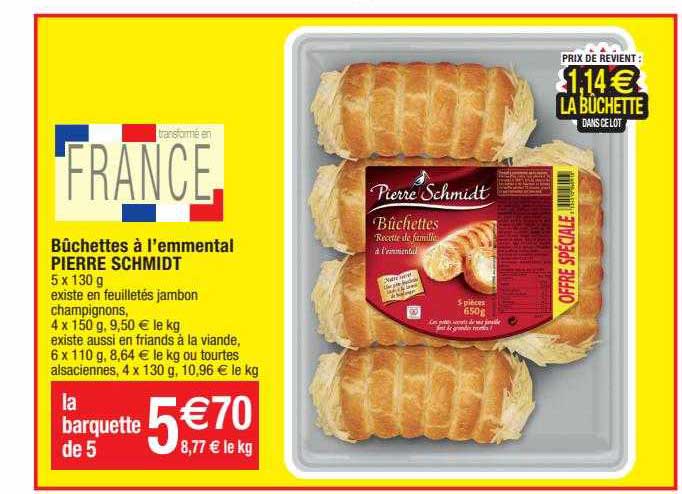 bûchettes à l'emmental pierre schmidt