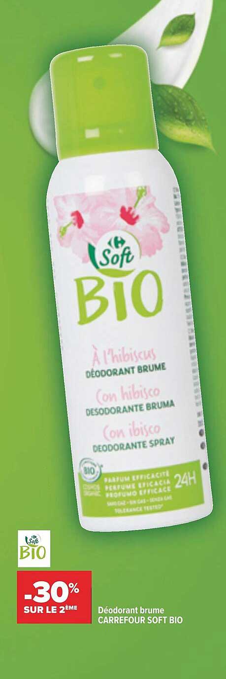 déodorant brume carrefour soft bio