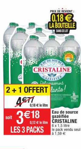 eau de source gazéifiée cristaline