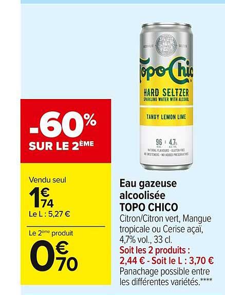 eau gazeuse alcoolisée topo chico