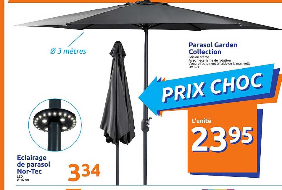 éclairage de parasol nor-Tec