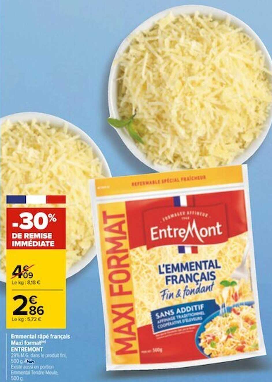 emmental râpé français maxi format entremont