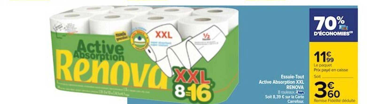 essuie-tout active absorption xxl renova