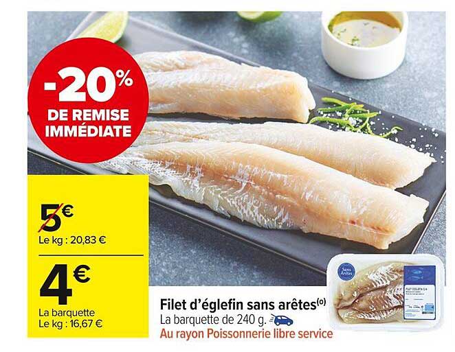 filet d'églefin sans arêtes
