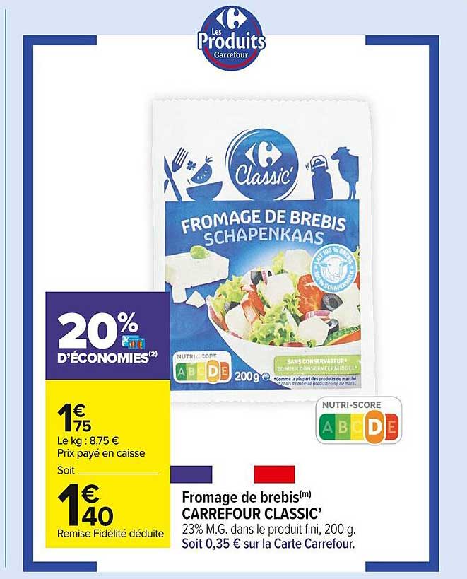 Fromage De Brebis Carrefour Classic'