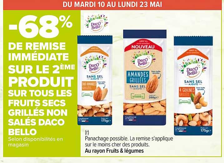 fruits secs grillés non salés daco bello