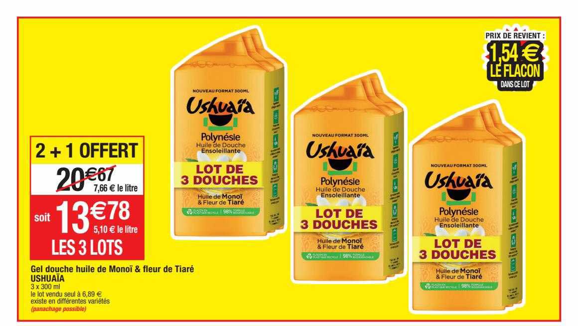 gel douche huile de monoï & fleur de tiaré ushuaïa