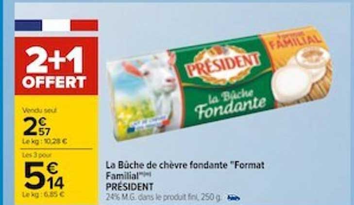 la buche de chèvre fondante "format familial" président