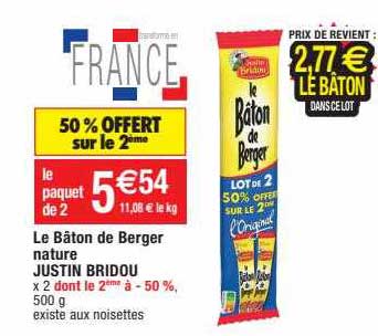 le bâton de berger nature justin bridou