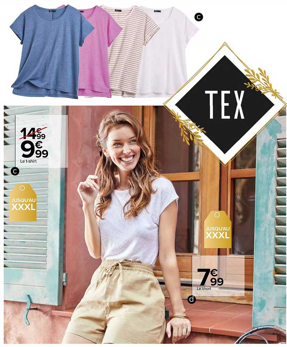 le t-shirt, le short tex