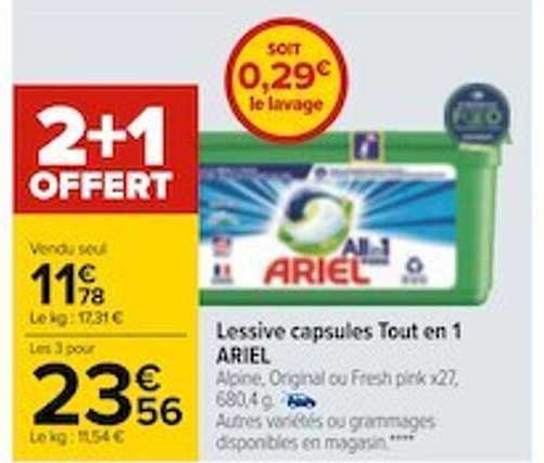 Lessive Capsules Tout En 1 Ariel