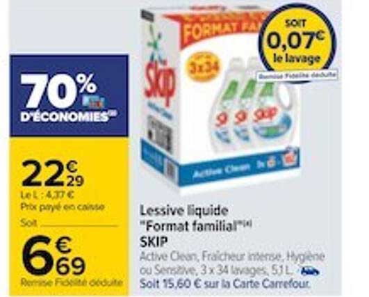 lessive liquide "format familial" skip