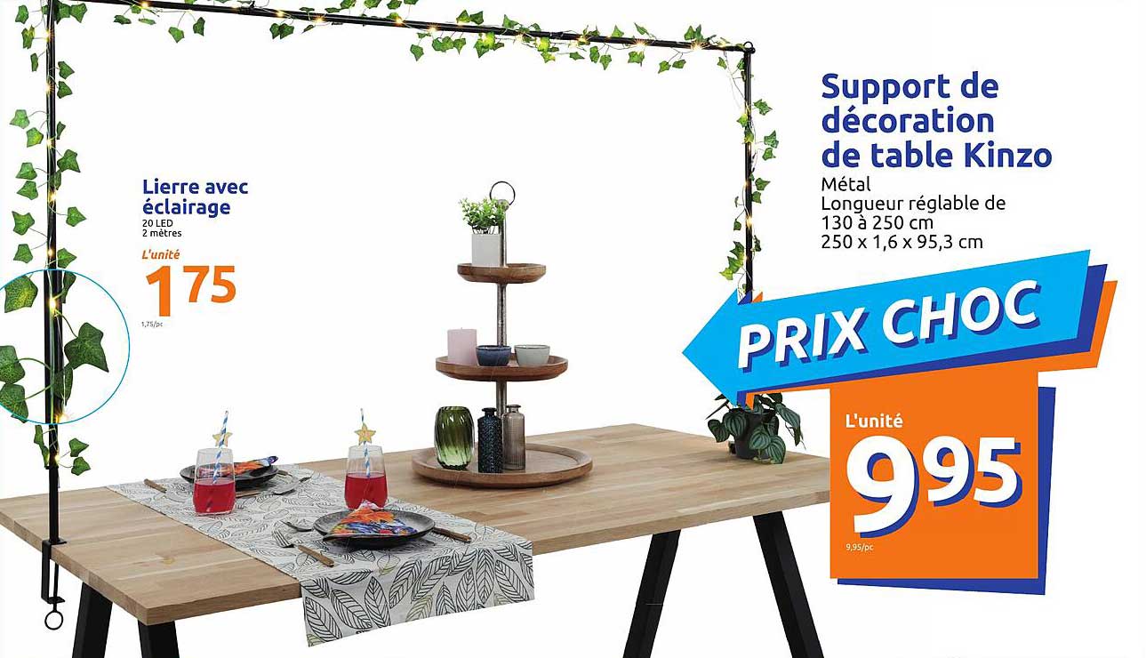 Lierre Avec éclairage, Support De Décoration De Table Kinzo