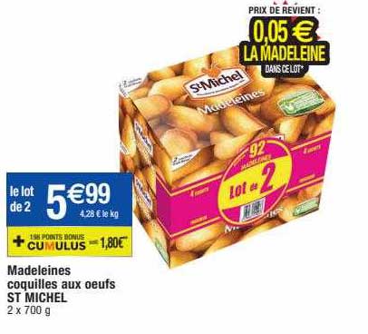 Madeleines Coquilles Aux Oeufs St Michel