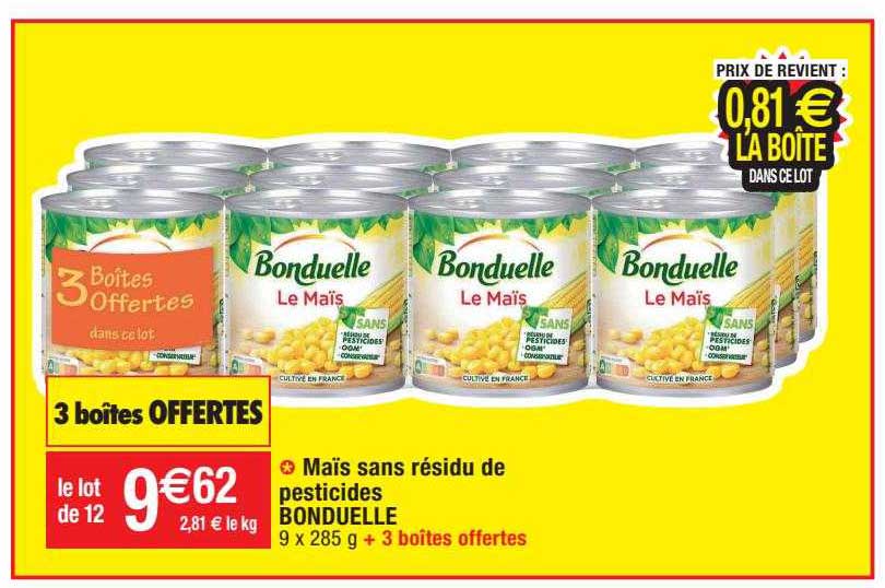 maïs sans résidu de pesticides bonduelle