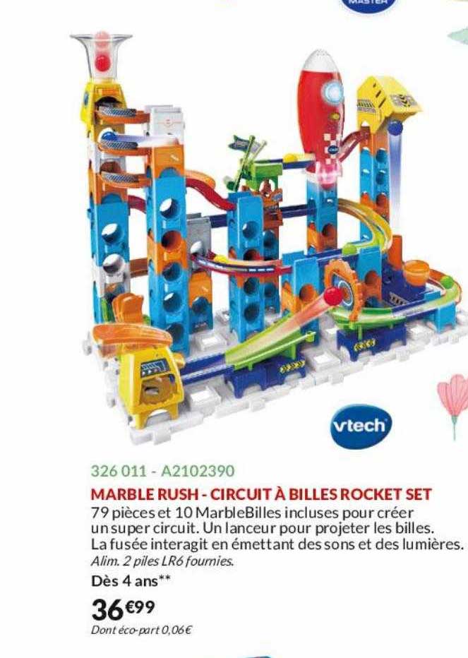 marble rush - circuit à billes rocket set vtech