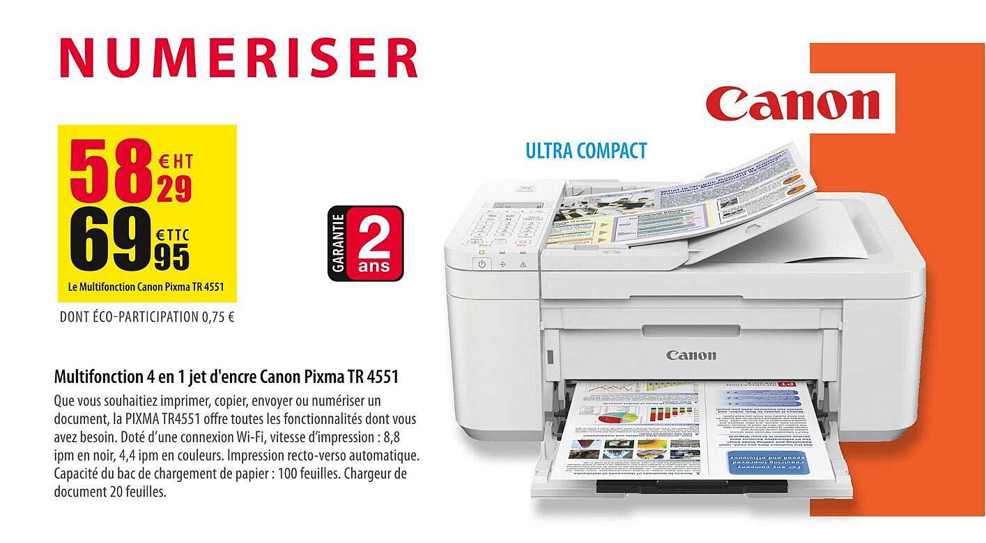 multifonction 4 en 1 jet d'encre canon pixma tr 4551