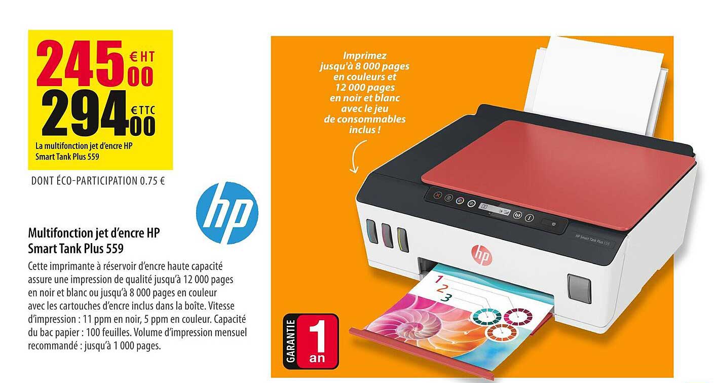 multifonction jet d'encre hp smart tank plus 559