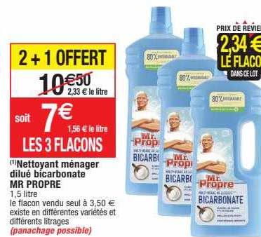 nettoyant ménager dilué bicarbonate mr propre