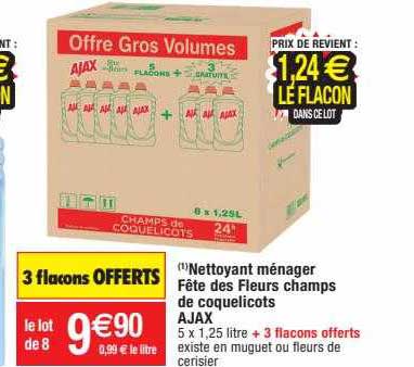 nettoyant ménager fête des fleurs champs de coquelicots ajax