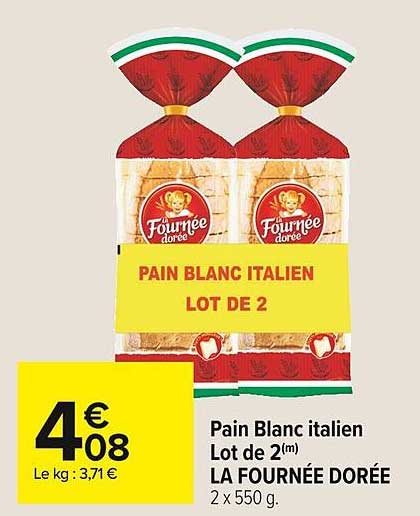 pain blanc italien lot de 2 la fournée dorée