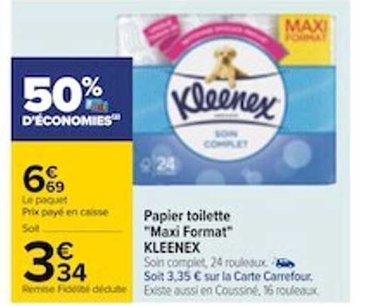 papier toilette "maxi format" kleenex