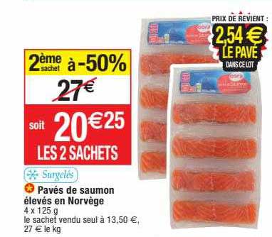 pavés de saumon élevés en norvège