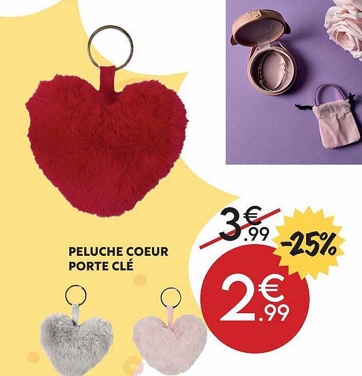 Peluche Cœur Porte Clé