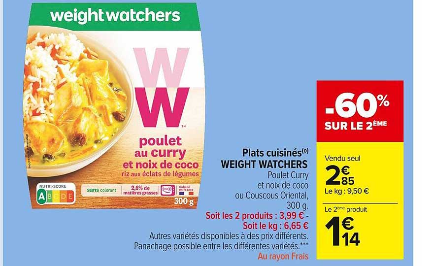 plats cuisinés weight watchers