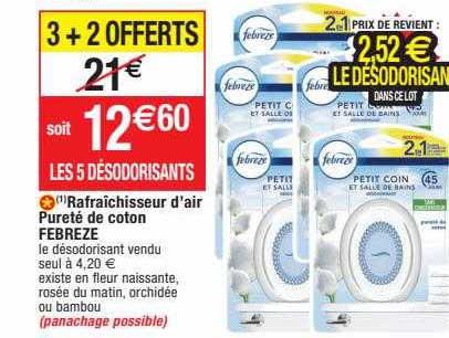 rafraîchisseur d'air pureté de coton febreze