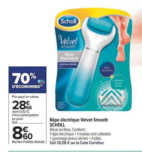 râpe électrique velvet smooth scholl