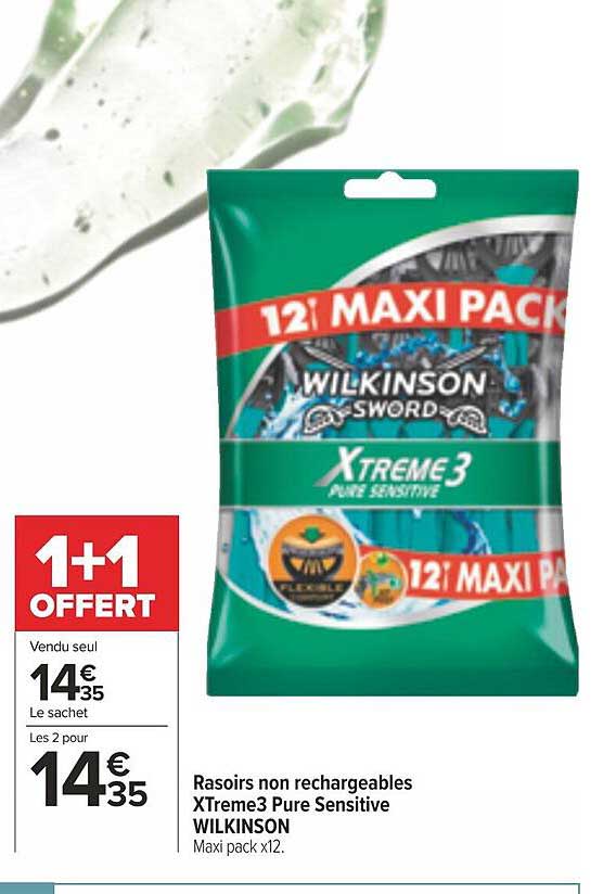 rasoirs non rechargeables xTreme3 pure sensitive wilkinson