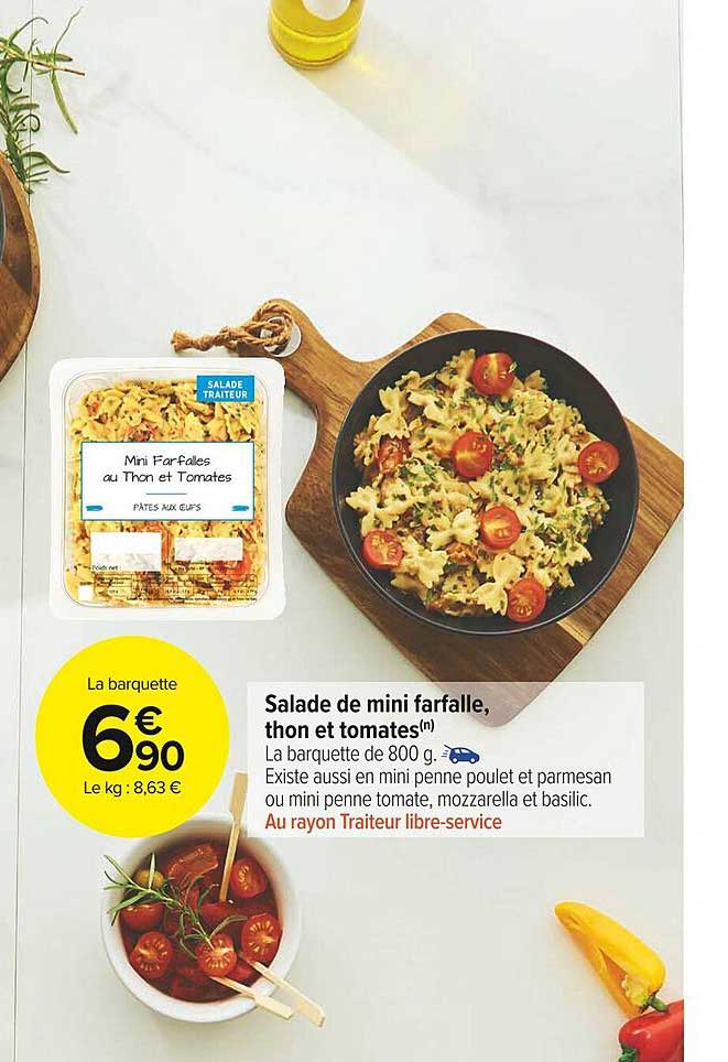 Salade De Mini Farfalle, Thon Et Tomates