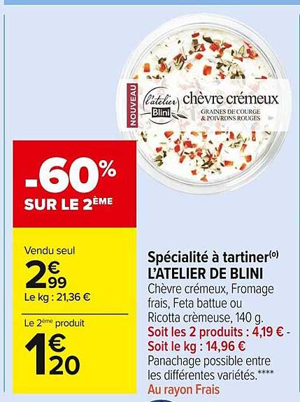 spécialité à tartiner l'atelier de blini