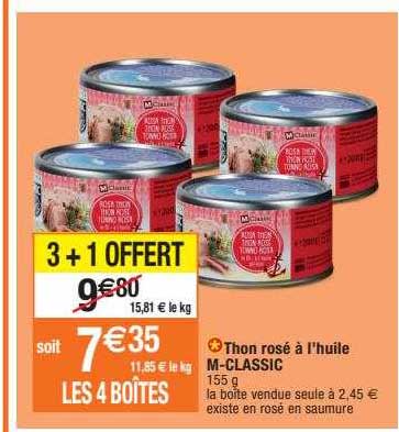 thon rosé à l'huile m-classic
