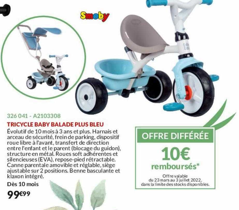 tricycle baby balade plus bleu