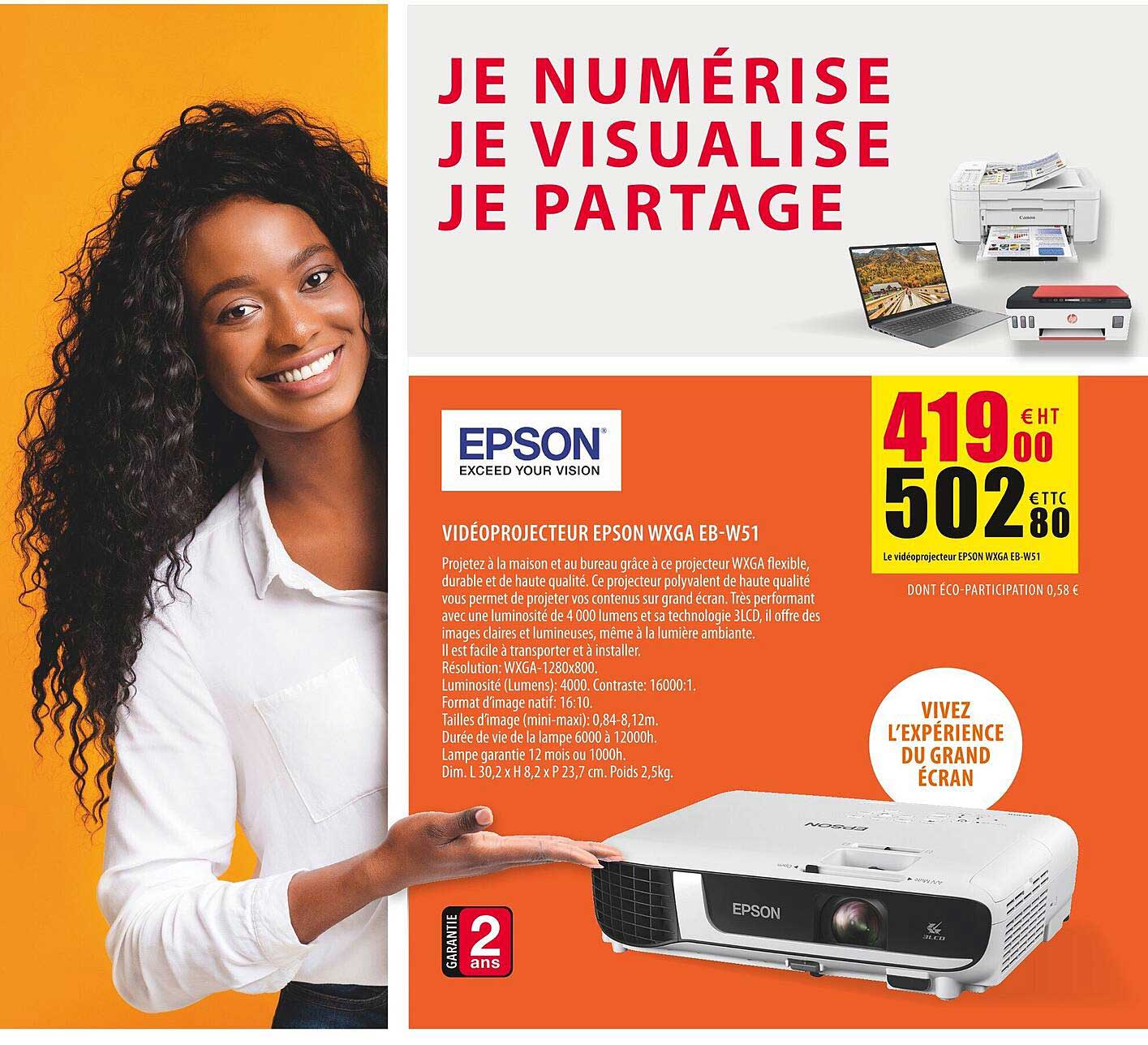 vidéoprojecteur epson wxga eb-w51