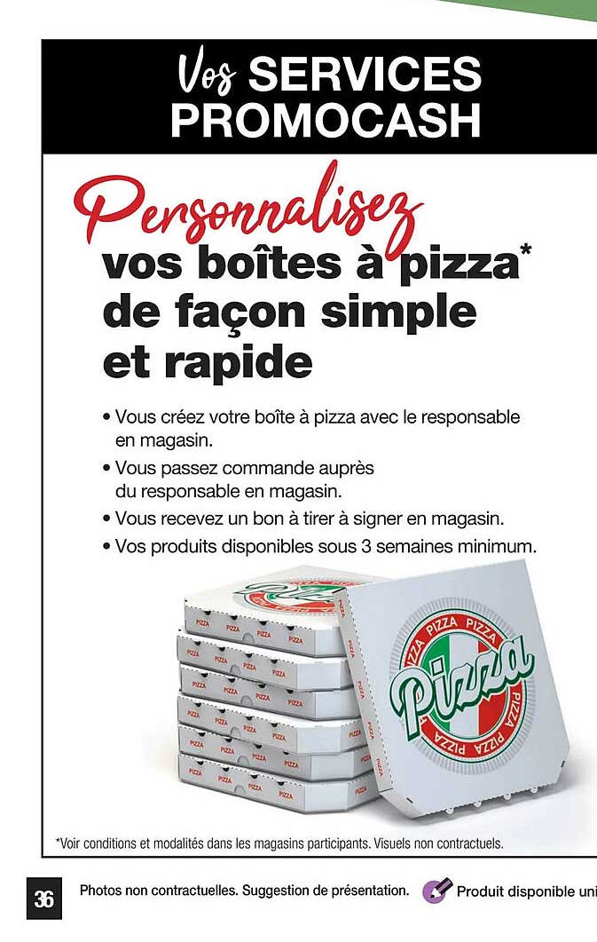boîtes à pizza de façon simple et rapide