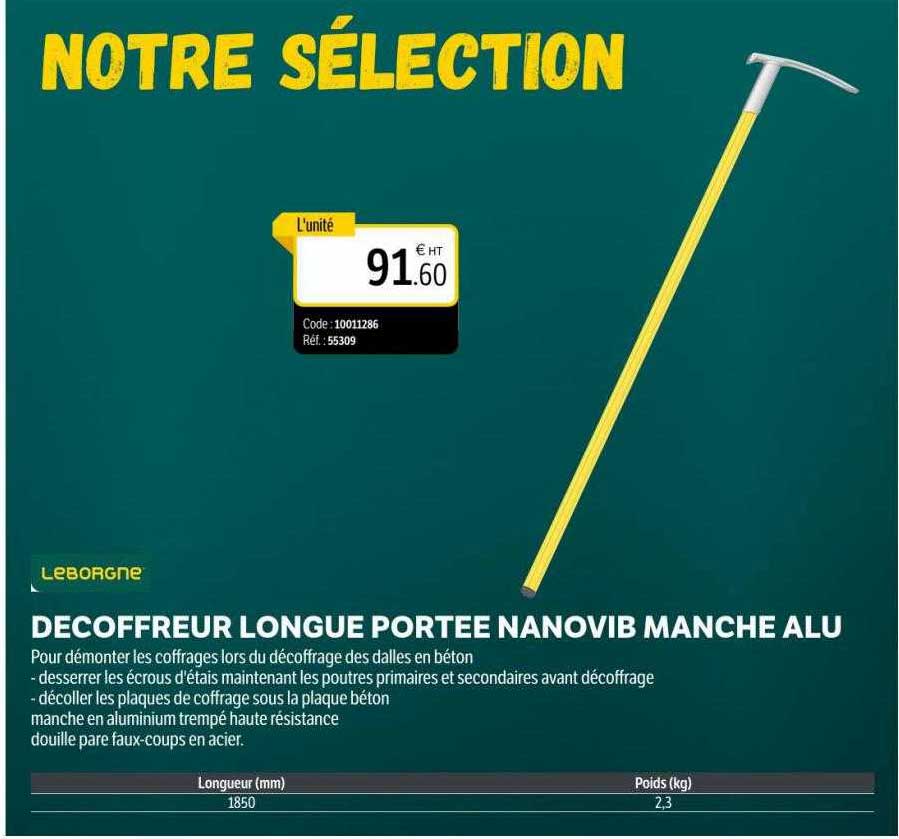 décoffreur longue portée nanovib manche alu leborgne