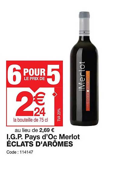 i.g.p. pays d'oc merlot éclats d'arômes