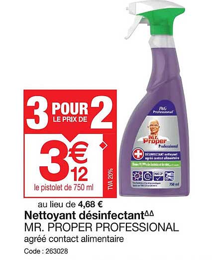 Nettoyant Désinfectant Mr Proper Professional